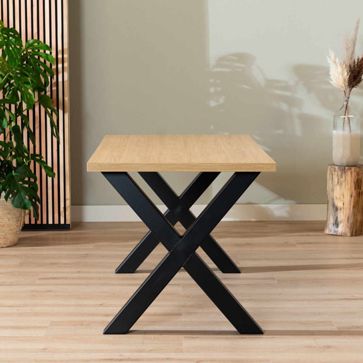 Eettafel Bodo melamine eiken 160 x 80 cm