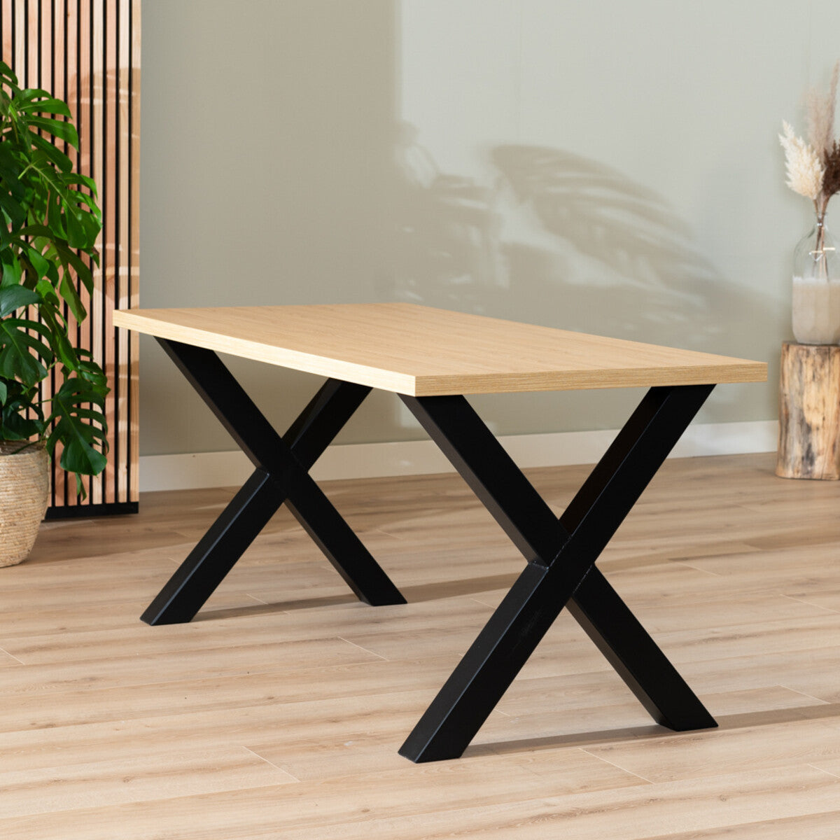 Eettafel Bodo melamine eiken 160 x 80 cm
