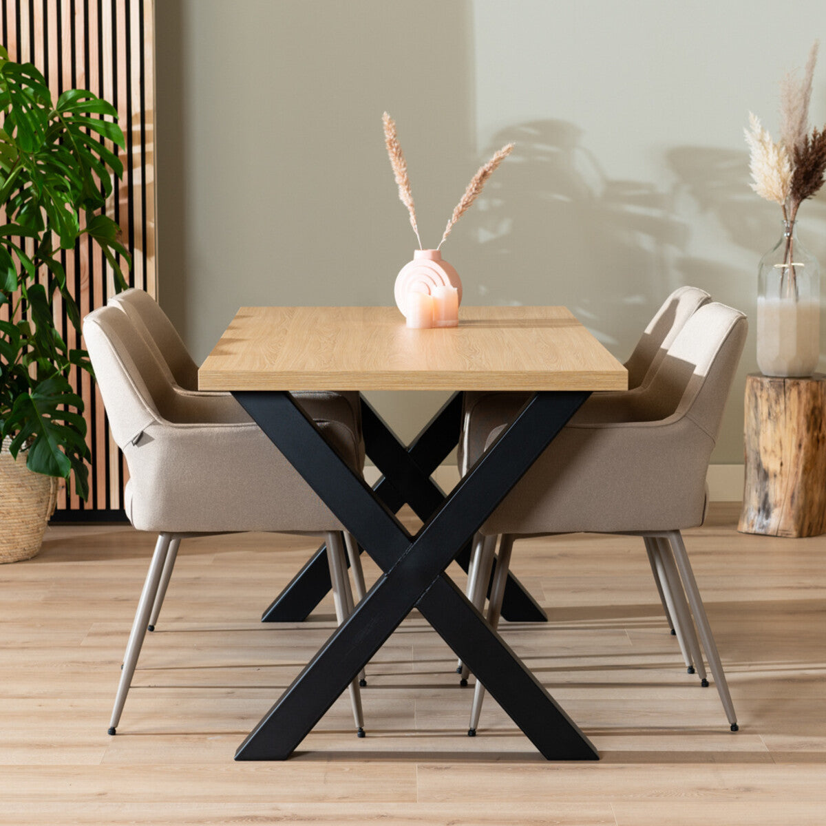 Eettafel Bodo melamine eiken 160 x 80 cm