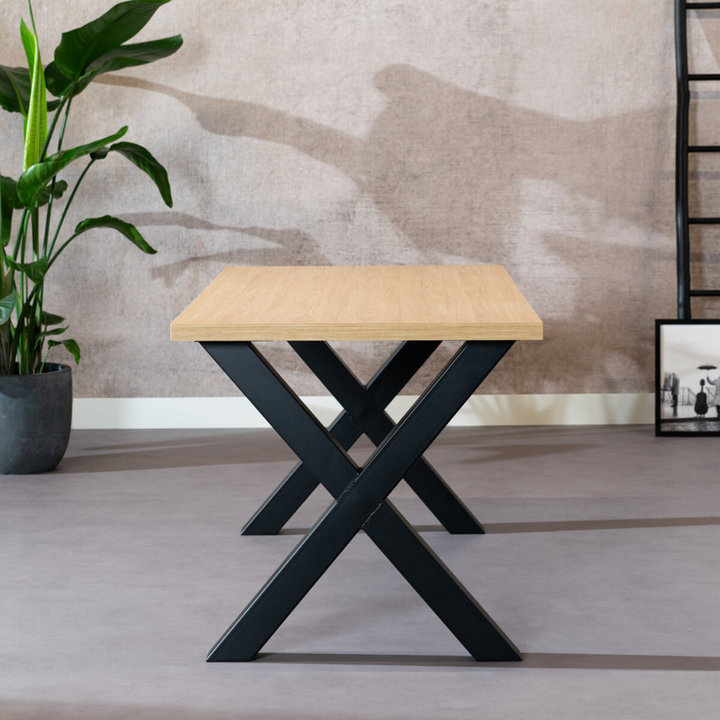Eettafel Bodo melamine eiken 160 x 80 cm