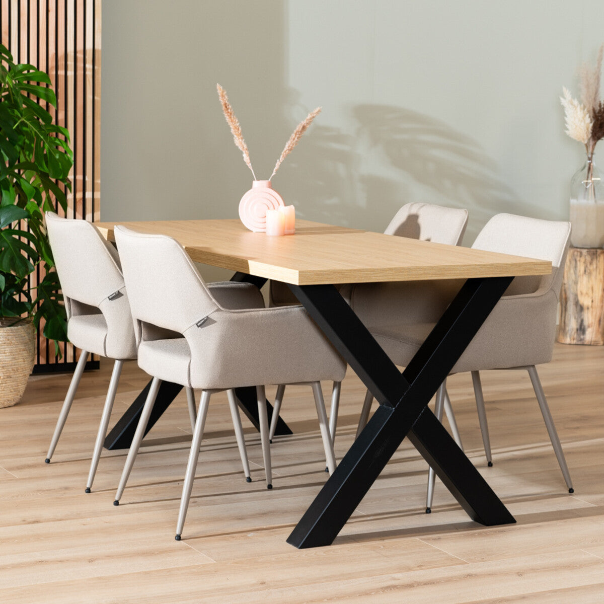 Eettafel Bodo melamine eiken 160 x 80 cm