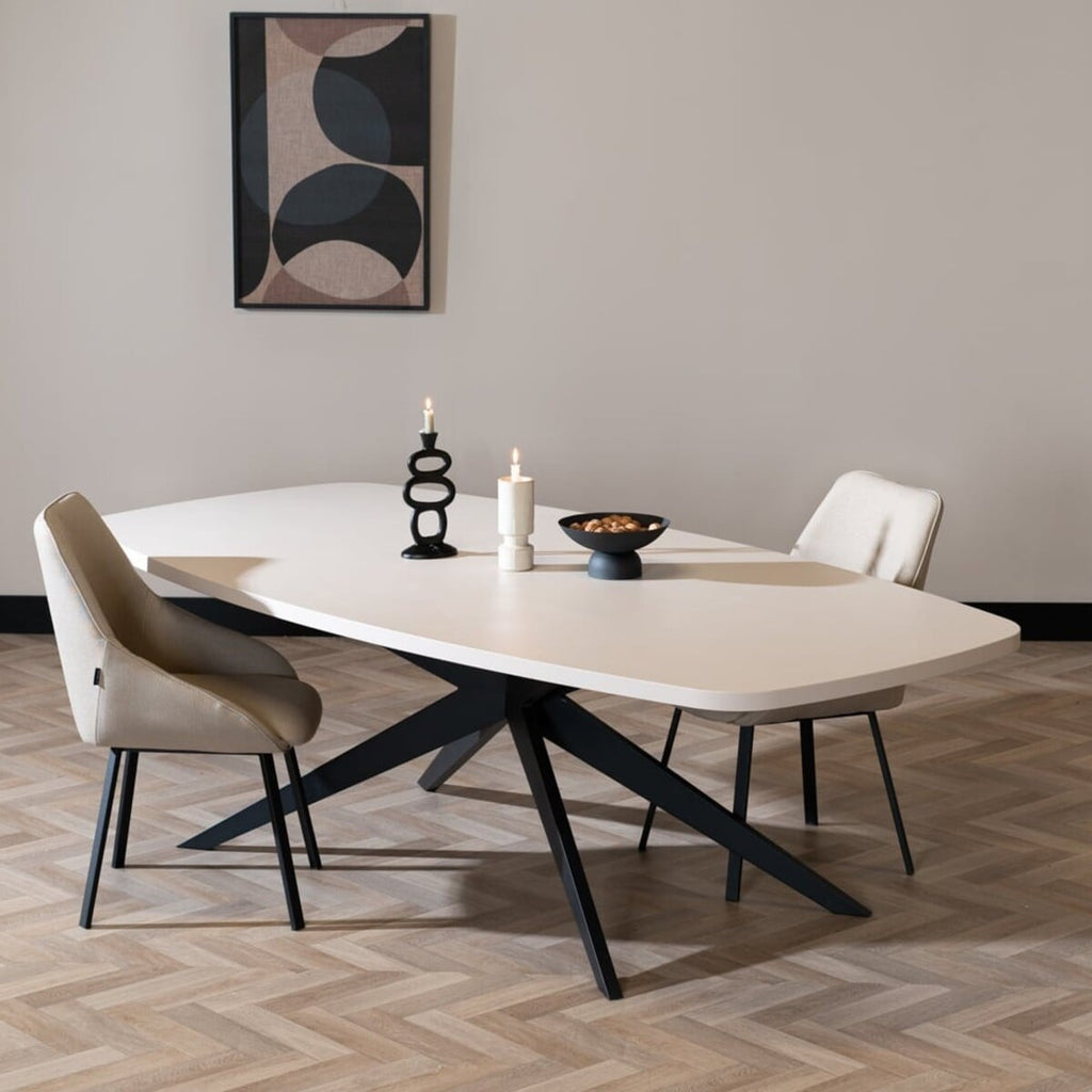 Eettafel Dio melamine beige deens ovaal 240 x 120 cm