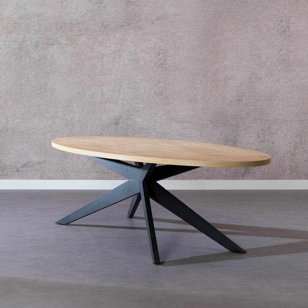 Eettafel Dio melamine eiken ovaal 270 x 130 cm