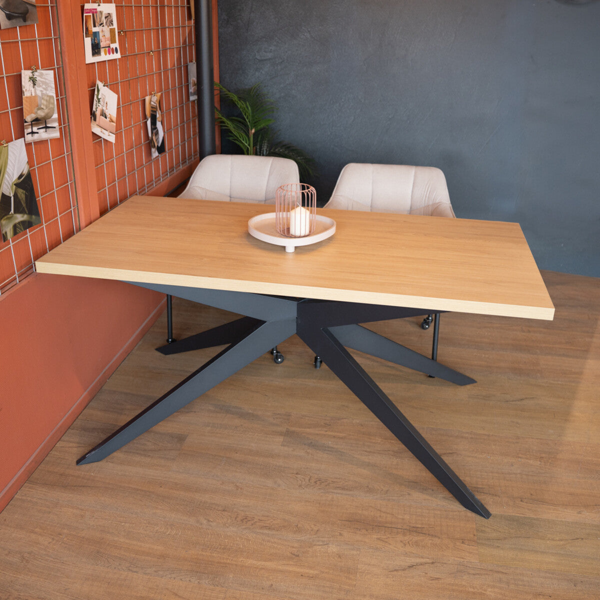 Eettafel Liam melamine eiken 160 x 80 cm