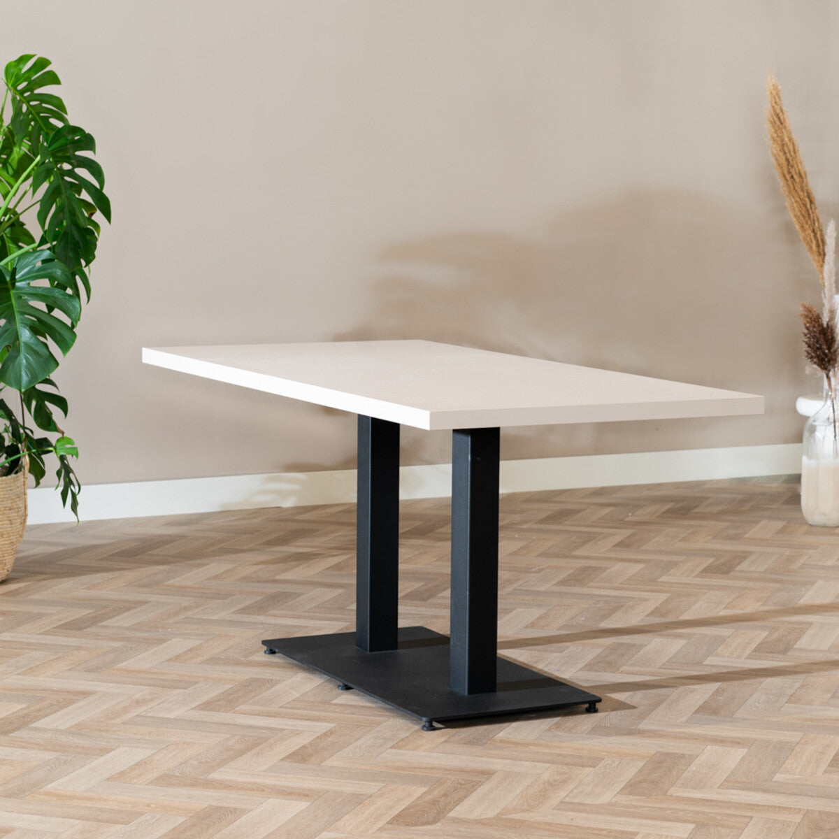 Eettafel Nils melamine beige 160 x 80 cm
