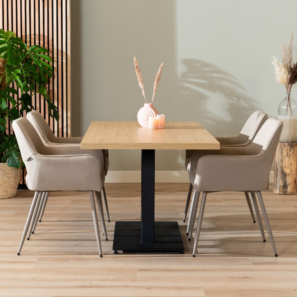 Eettafel Nils melamine eiken 160 x 80 cm