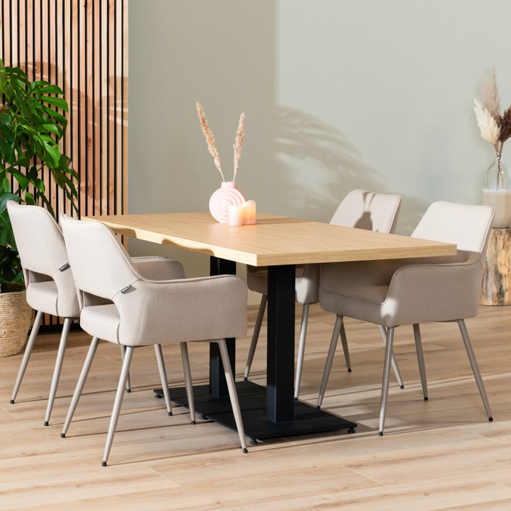 Eettafel Nils melamine eiken 160 x 80 cm