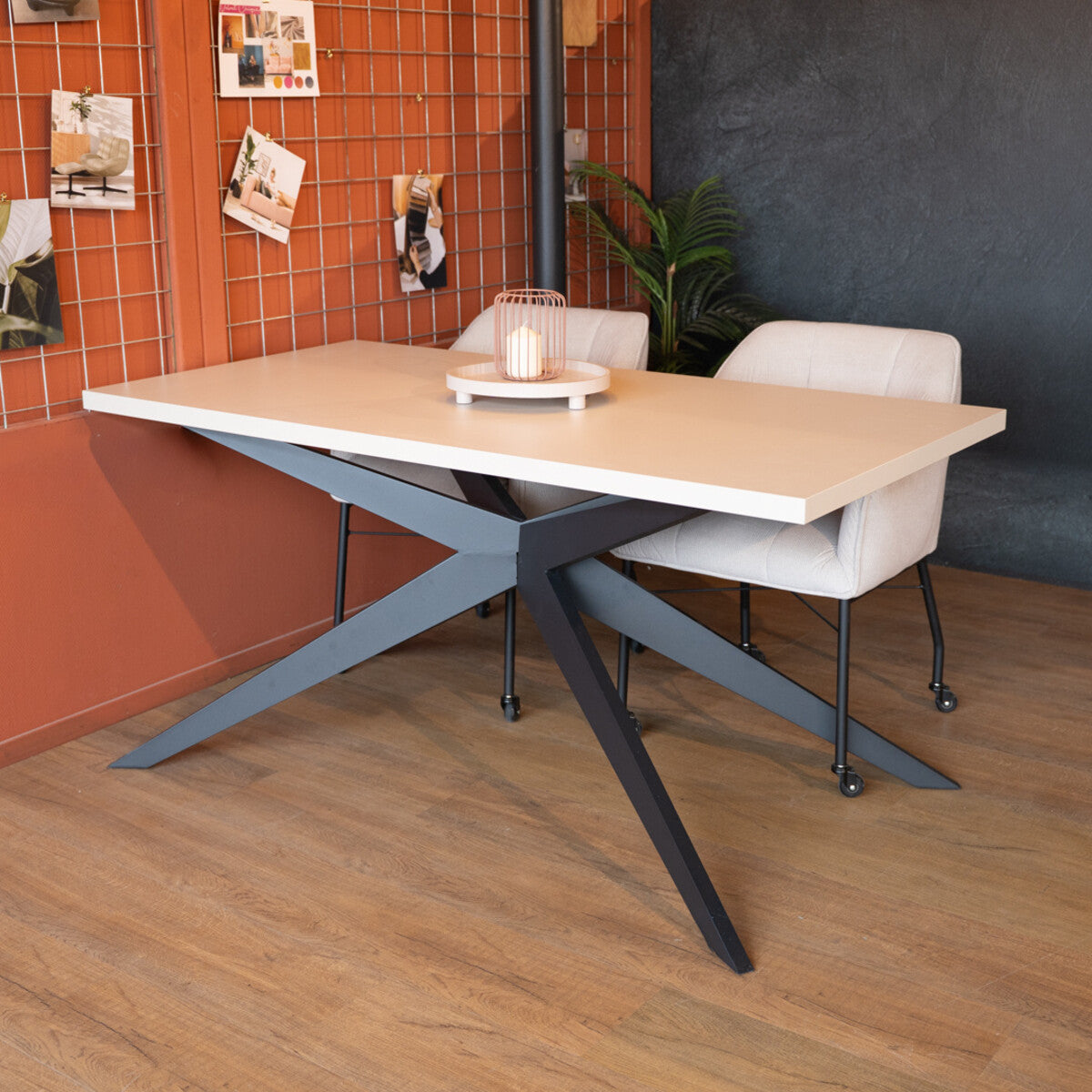 Eettafel Otis melamine beige 160 x 80 cm