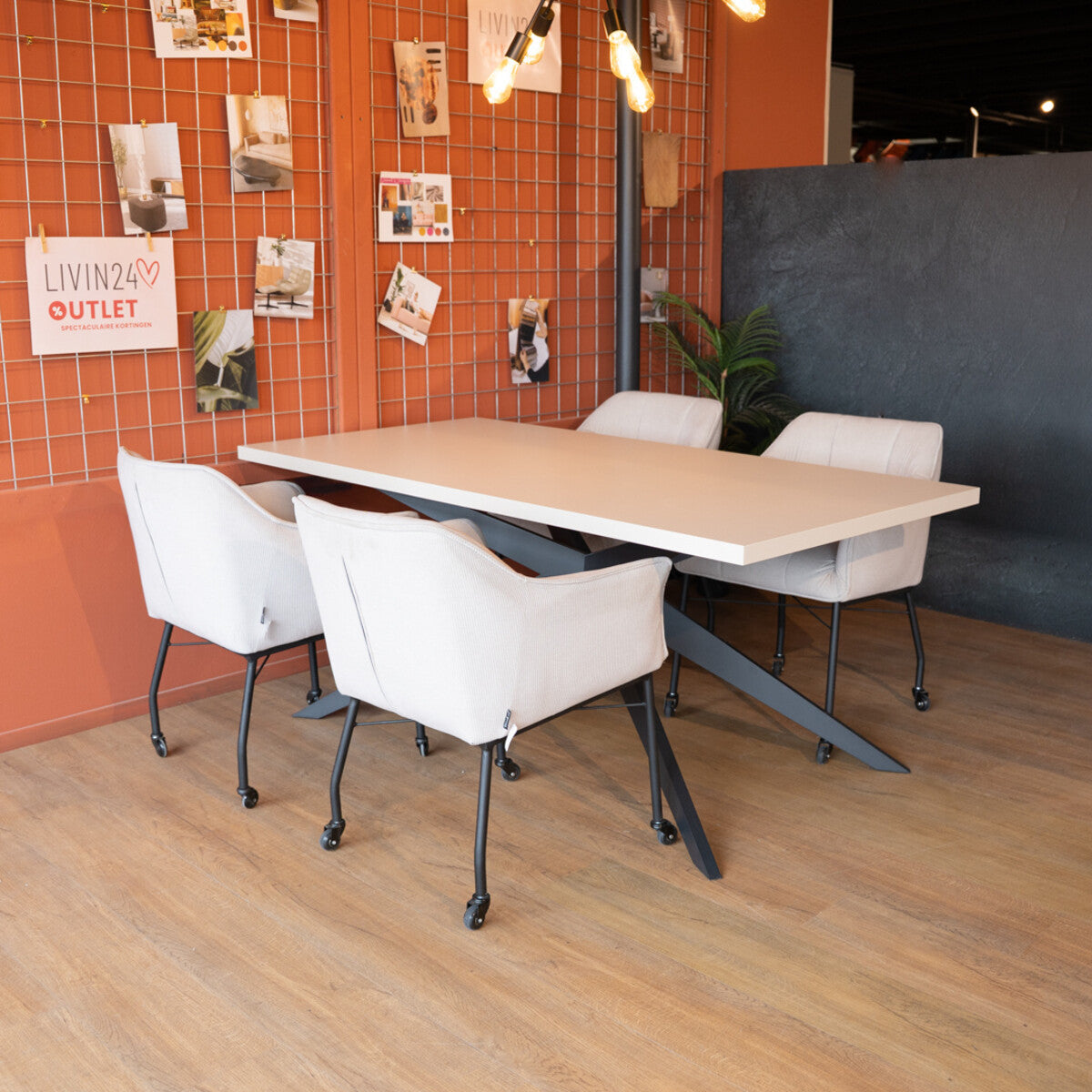 Eettafel Otis melamine beige 180 x 90 cm