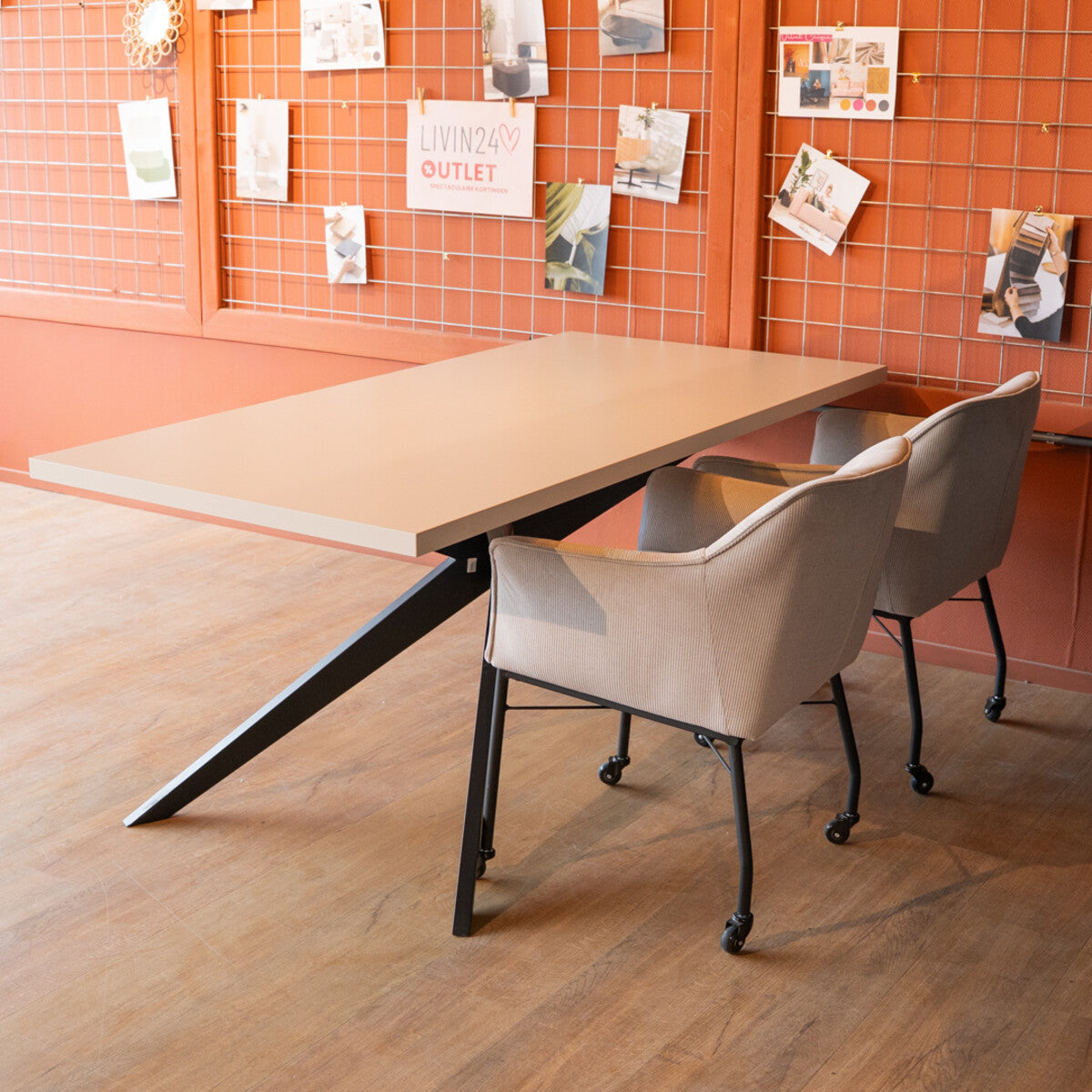 Eettafel Otis melamine beige 180 x 90 cm