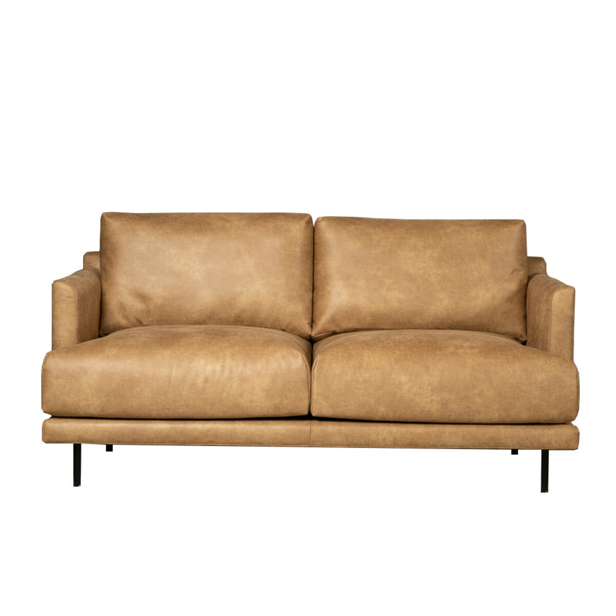 Industriële bank 2,5-zits Denver beige eco-leer