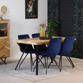 Industriële eettafel visgraat Hunter acaciahout 140 x 90 cm