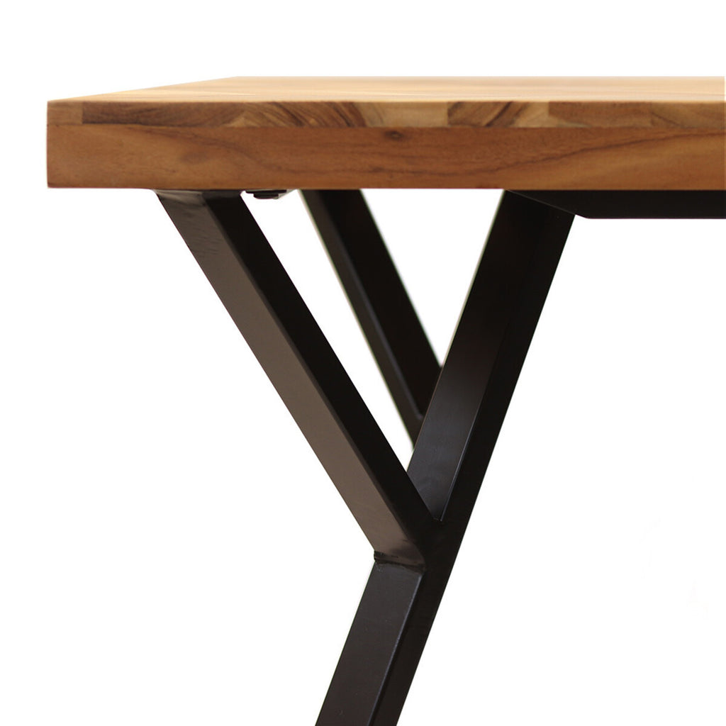 Industriële eettafel visgraat Hunter acaciahout 140 x 90 cm