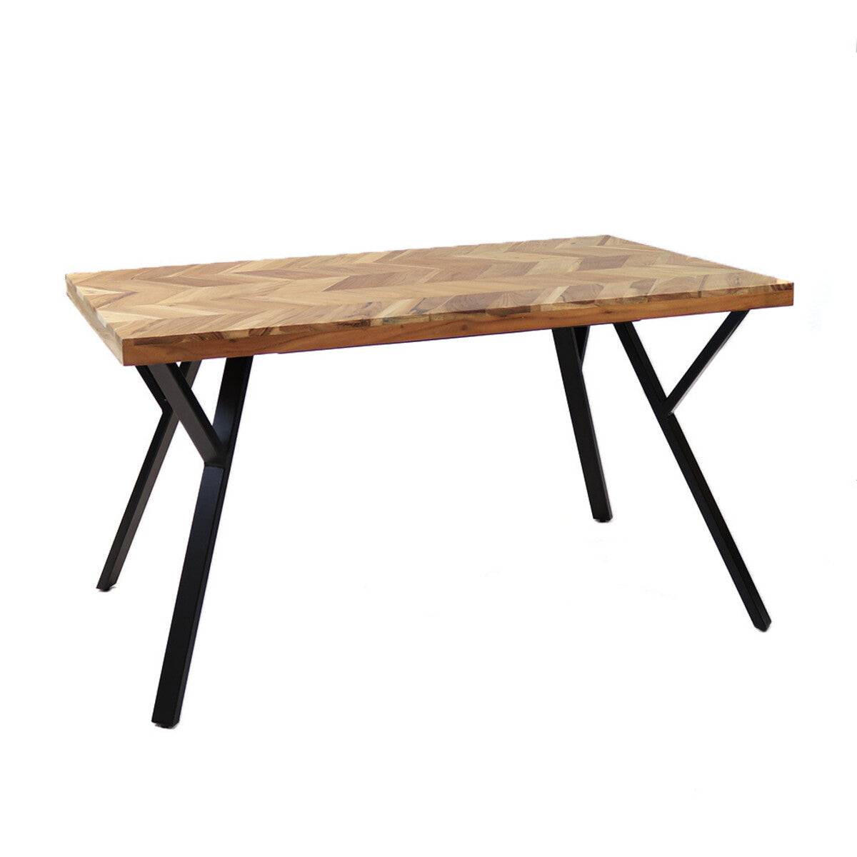 Industriële eettafel visgraat Hunter acaciahout 140 x 90 cm