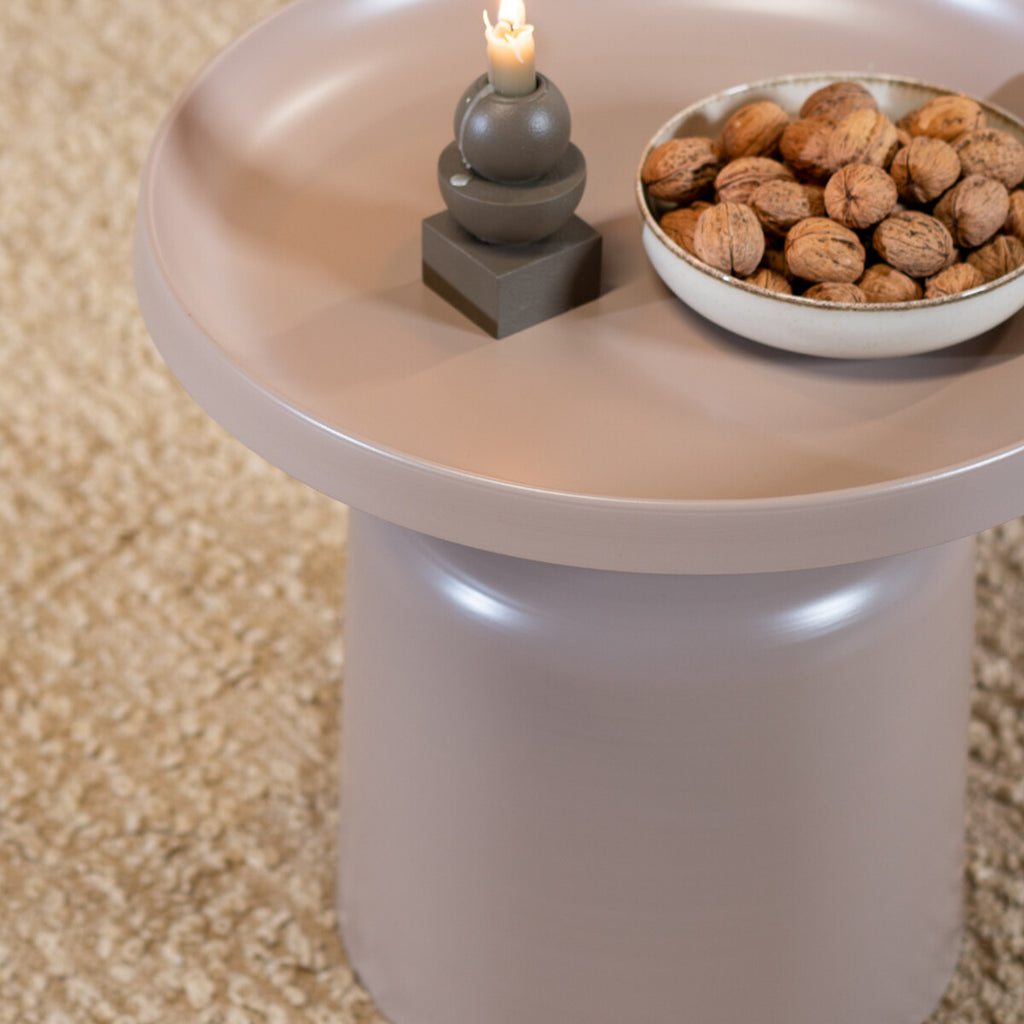 Salontafel Donna rond metaal taupe