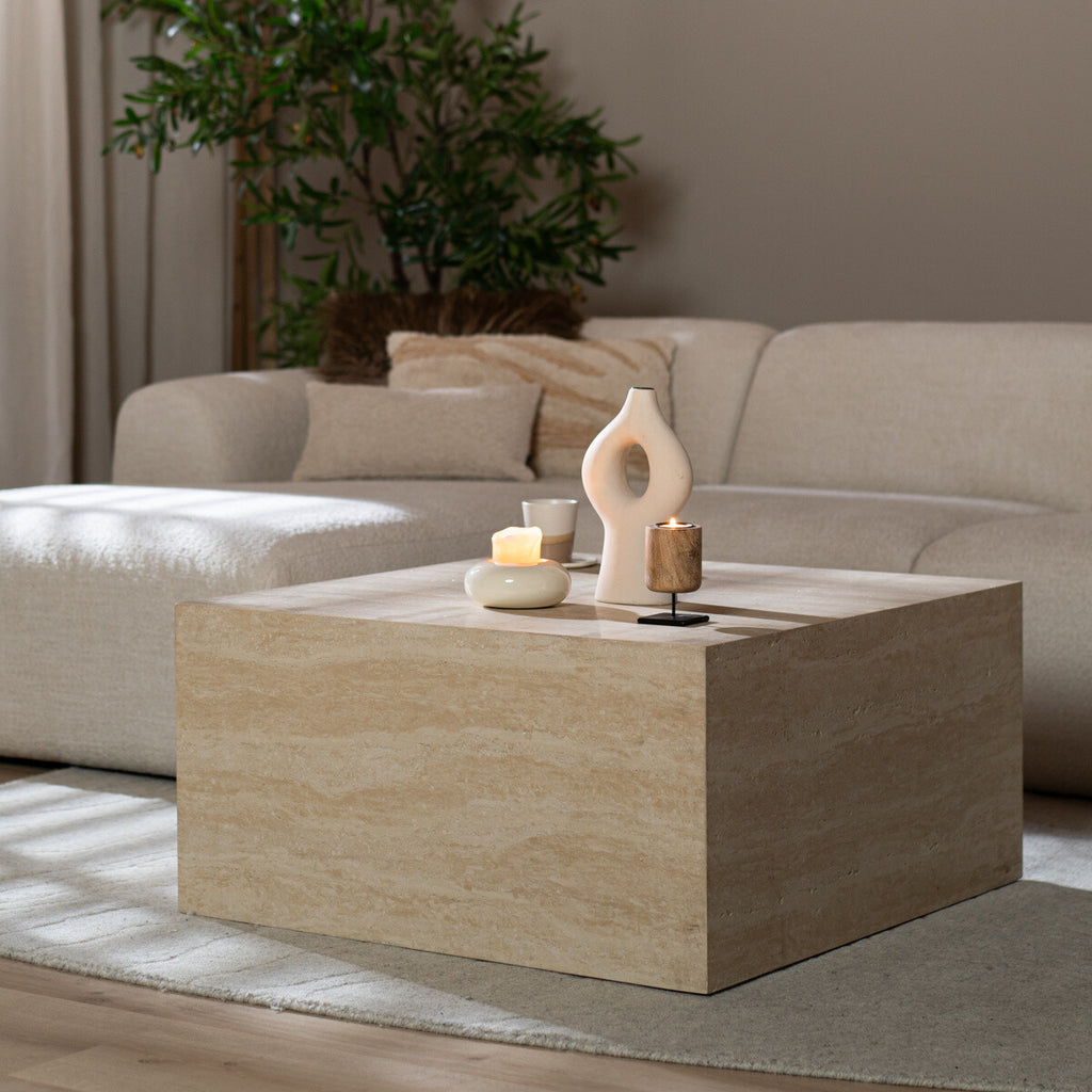 Salontafel/element Ace travertin 75x75x40