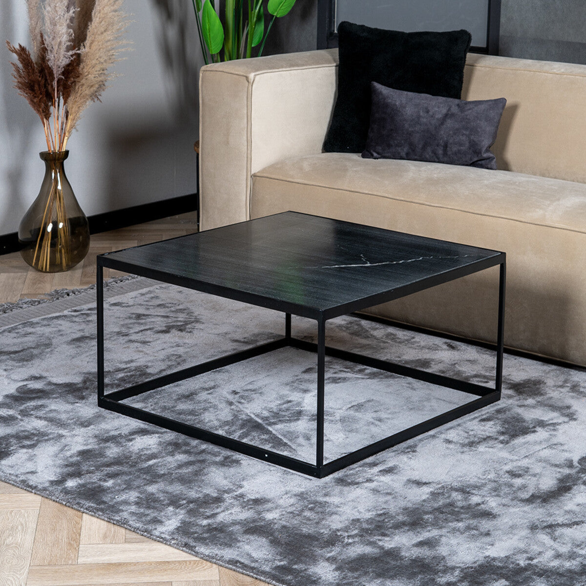 Salontafel marmer Rico 70 x 70 cm zwart