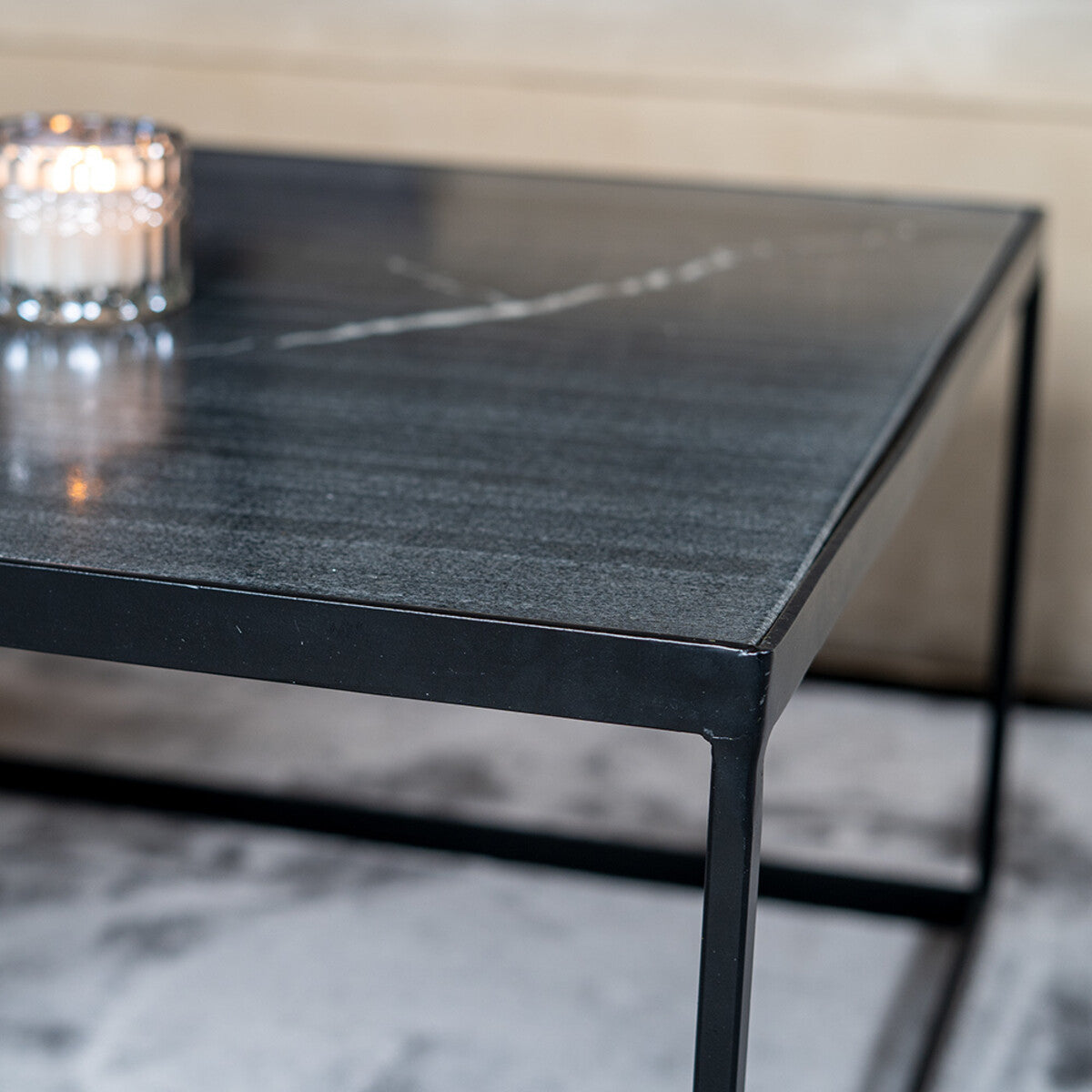 Salontafel marmer Rico 70 x 70 cm zwart