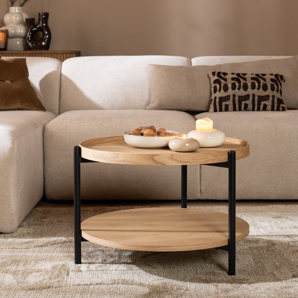 Salontafel Rio Ø58 cm blank eiken
