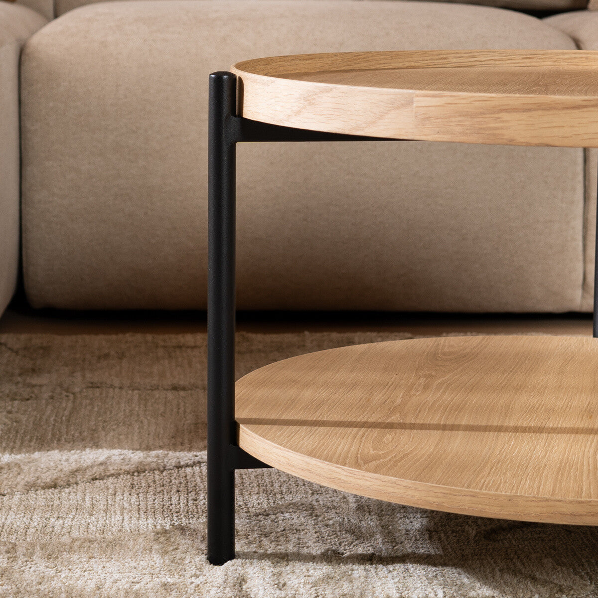 Salontafel Rio Ø58 cm blank eiken