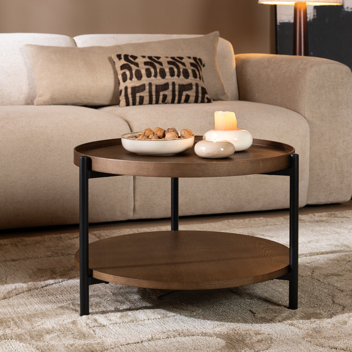 Salontafel Rio Ø58 cm rustiek eiken