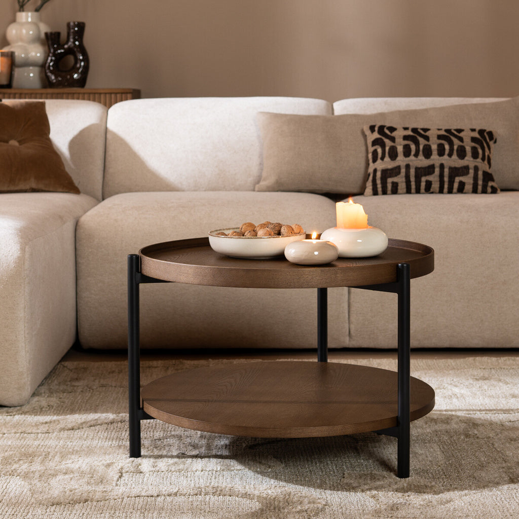 Salontafel Rio Ø58 cm rustiek eiken