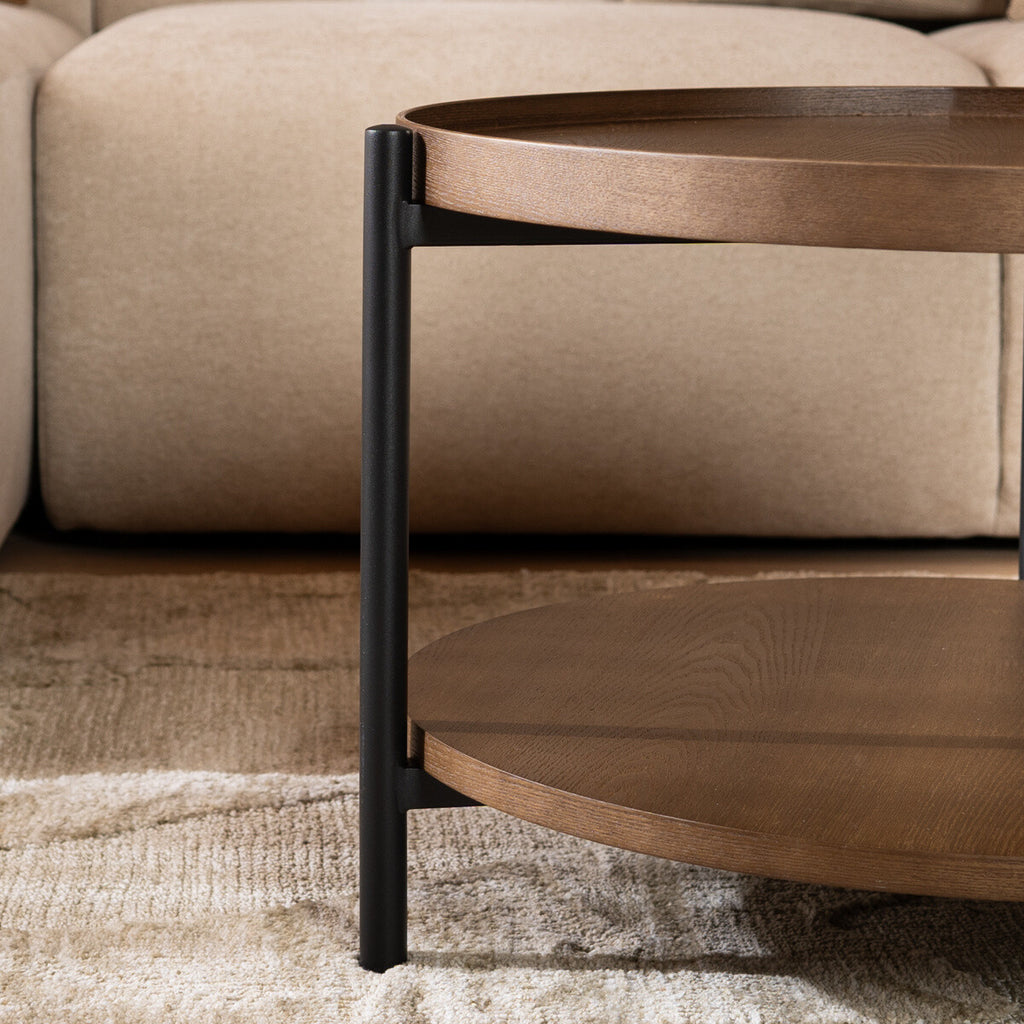 Salontafel Rio Ø58 cm rustiek eiken