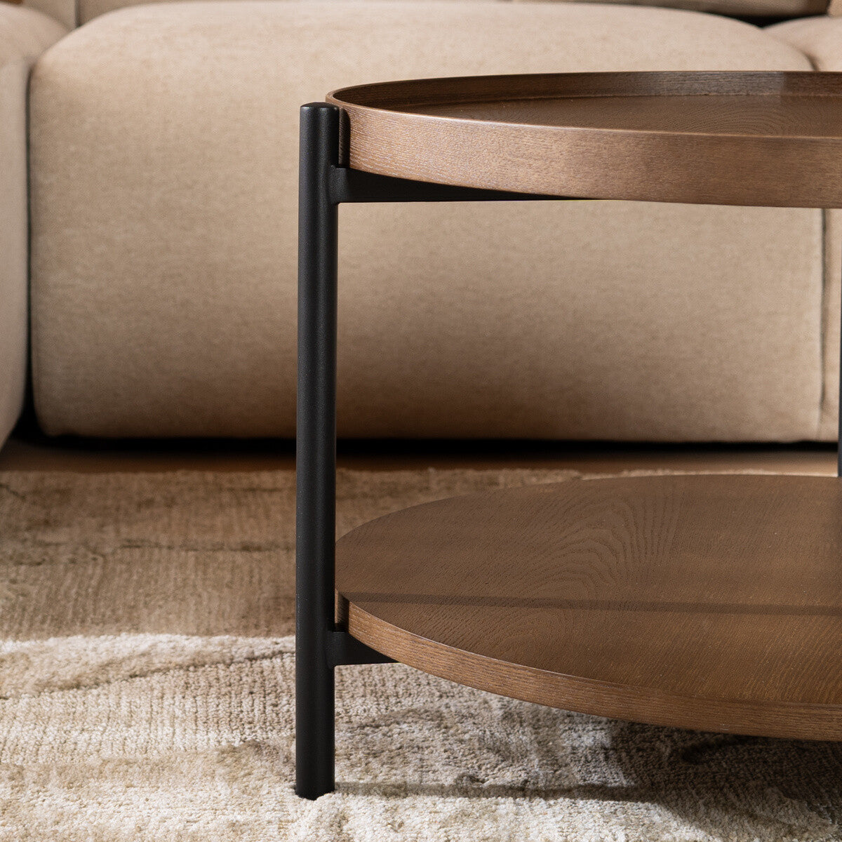 Salontafel Rio Ø58 cm rustiek eiken