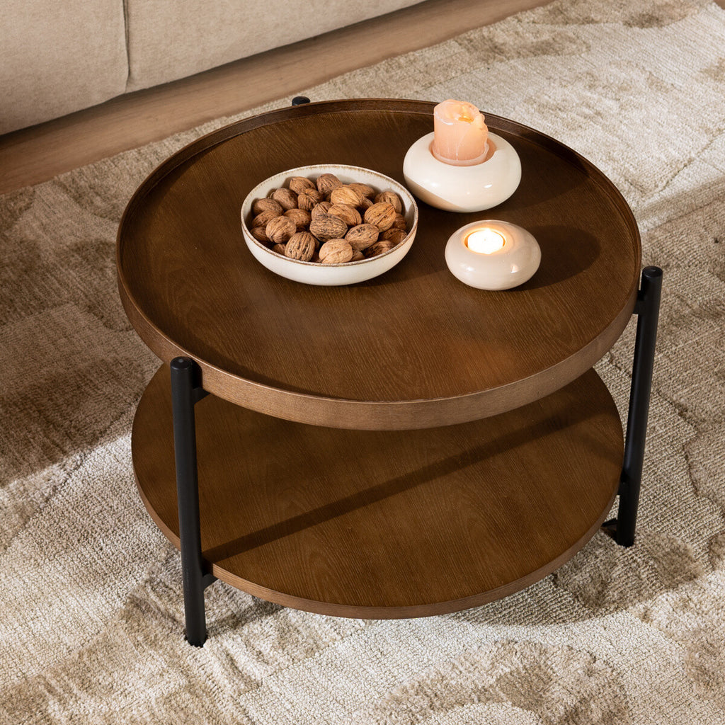 Salontafel Rio Ø58 cm rustiek eiken
