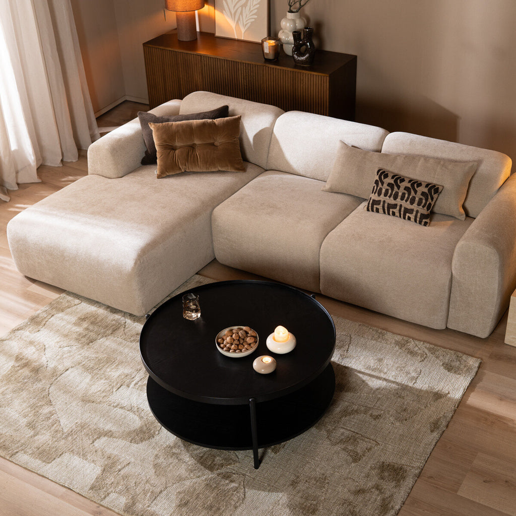 Salontafel Rio Ø90 cm zwart eiken