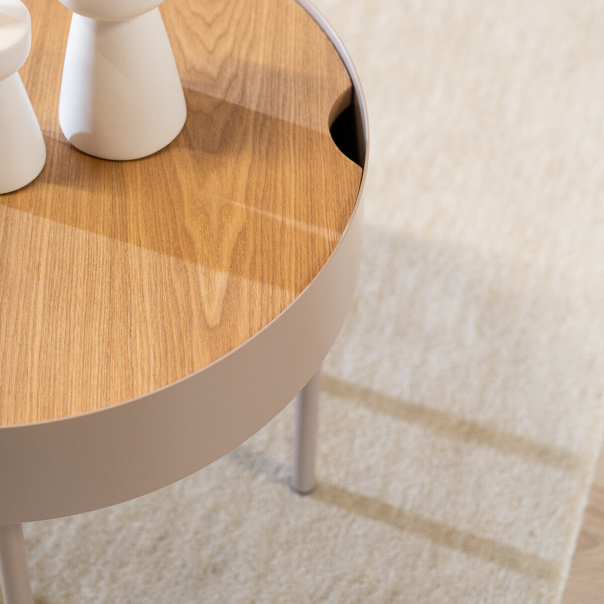 Salontafel Zita rond taupe
