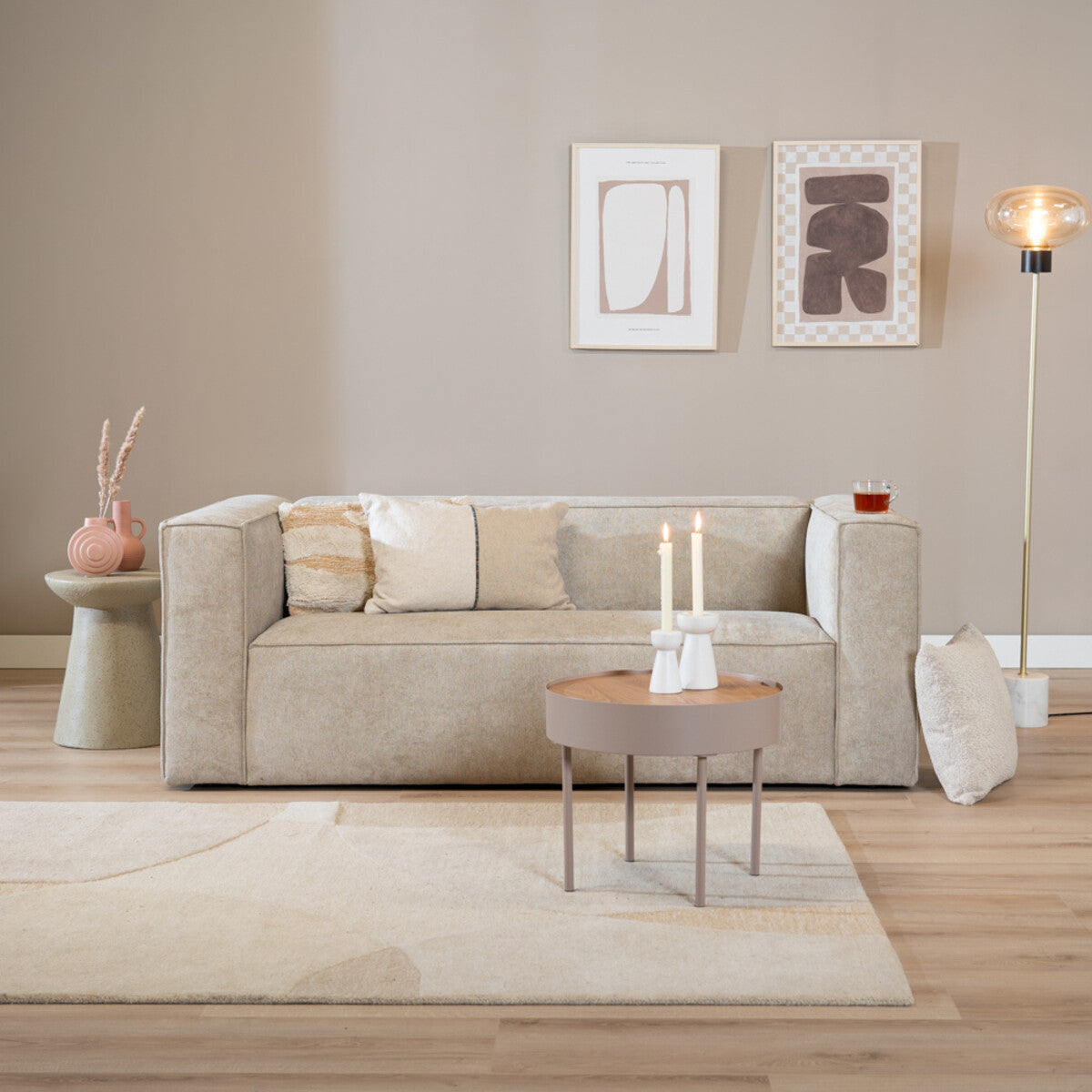 Salontafel Zita rond taupe