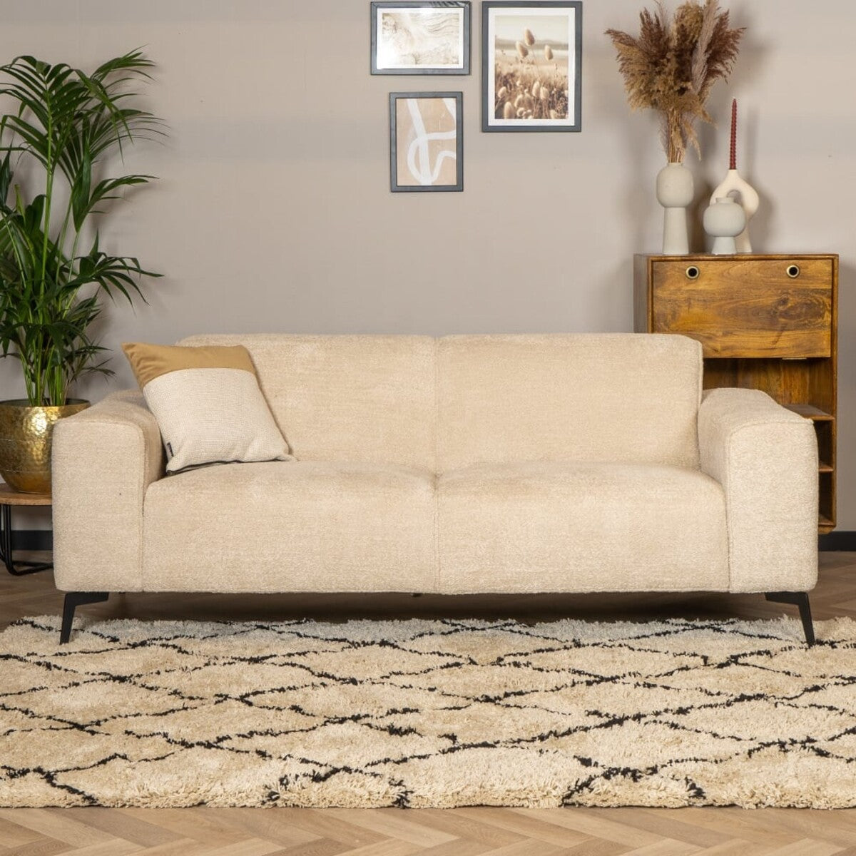 Scandinavische bank 2,5-zits Vegas bouclé beige