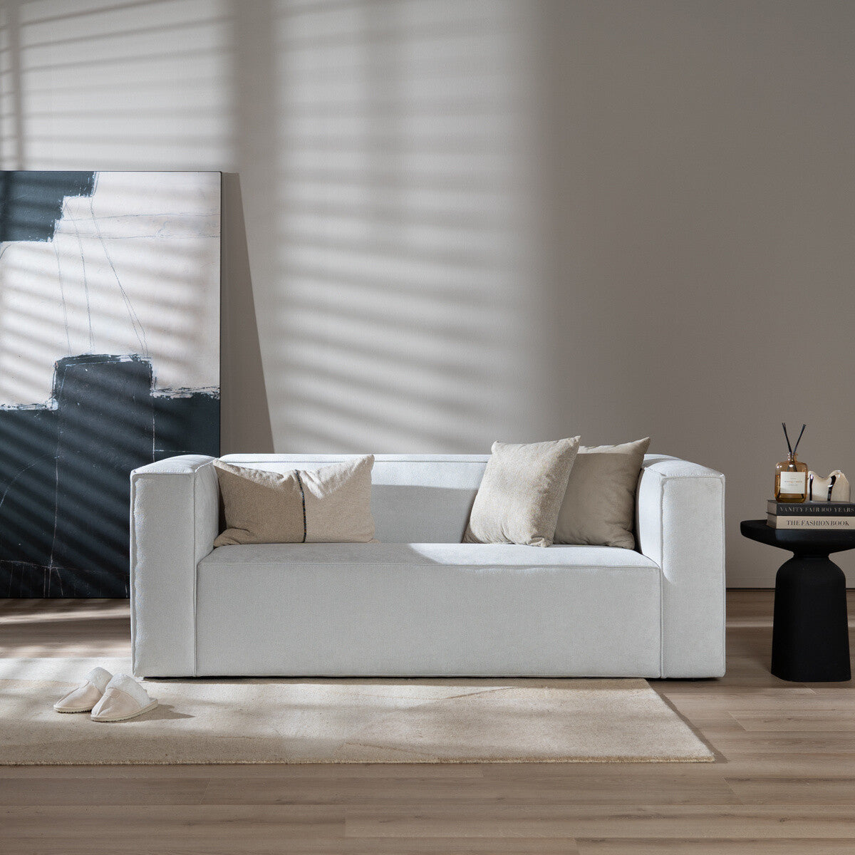 Scandinavische bank Memphis 2,5-zits off white stof gemêleerd