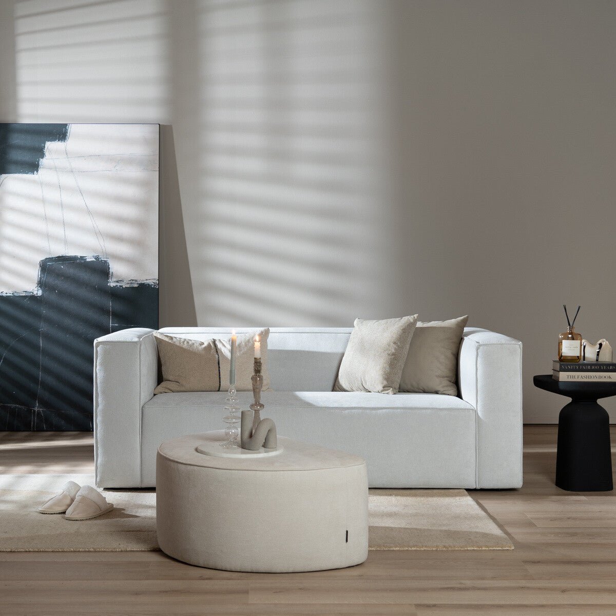 Scandinavische bank Memphis 2,5-zits off white stof gemêleerd