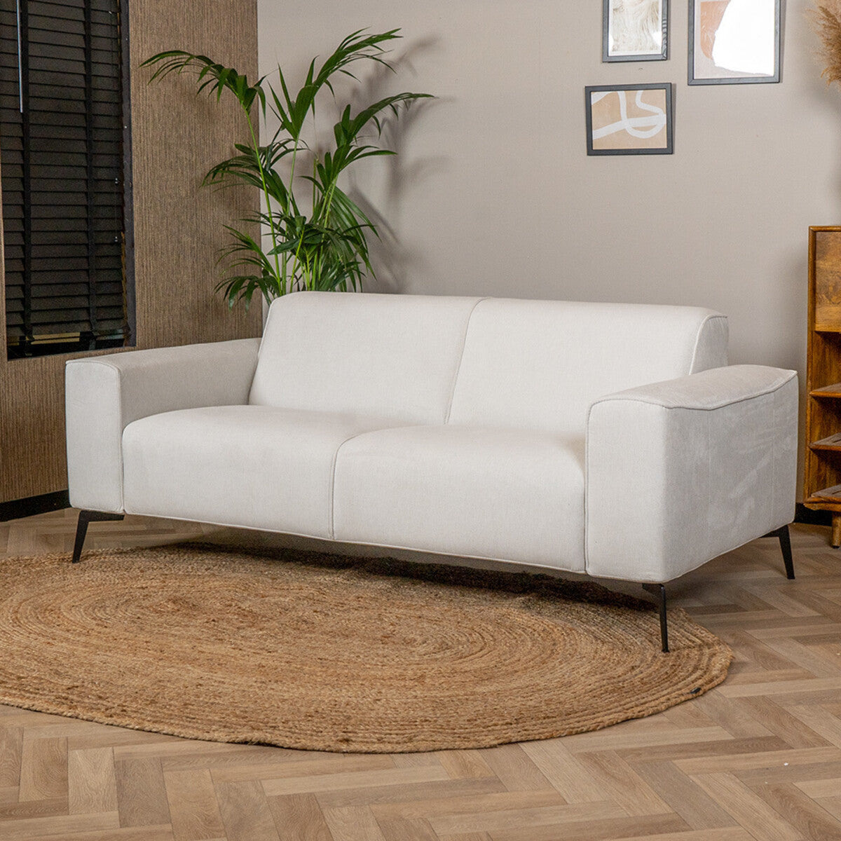 Scandinavische bank Vegas 2,5-zits off white stof gemêleerd