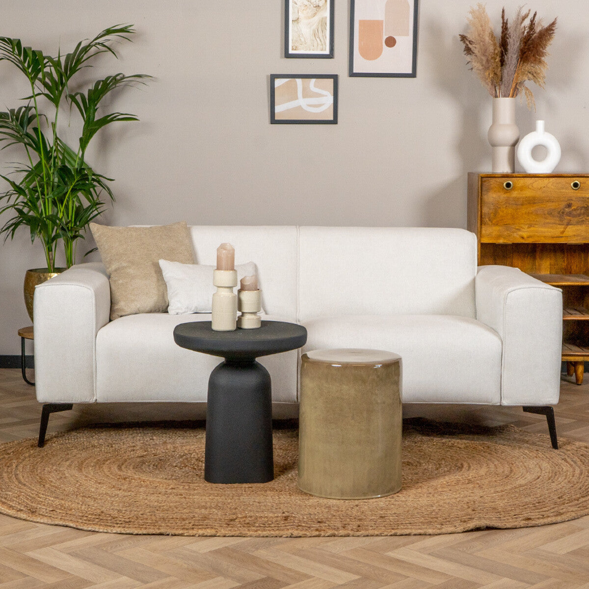 Scandinavische bank Vegas 2,5-zits off white stof gemêleerd