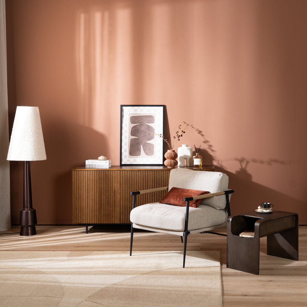 Scandinavische bijzettafel/salontafel Isla 60x35x45 walnoot