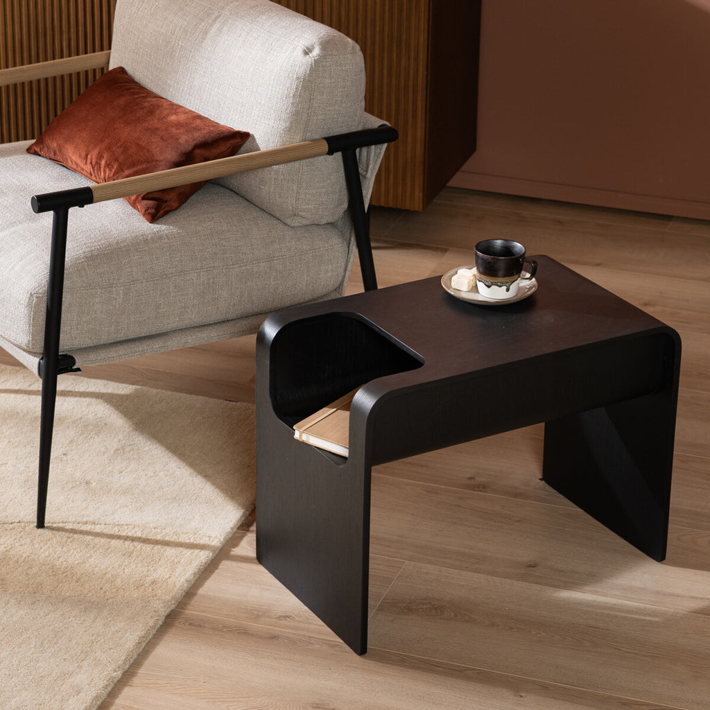 Scandinavische bijzettafel/salontafel Isla zwart