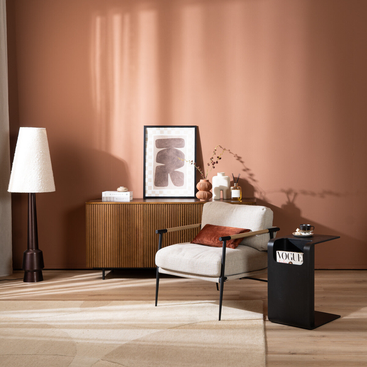 Scandinavische bijzettafel/salontafel Isla zwart