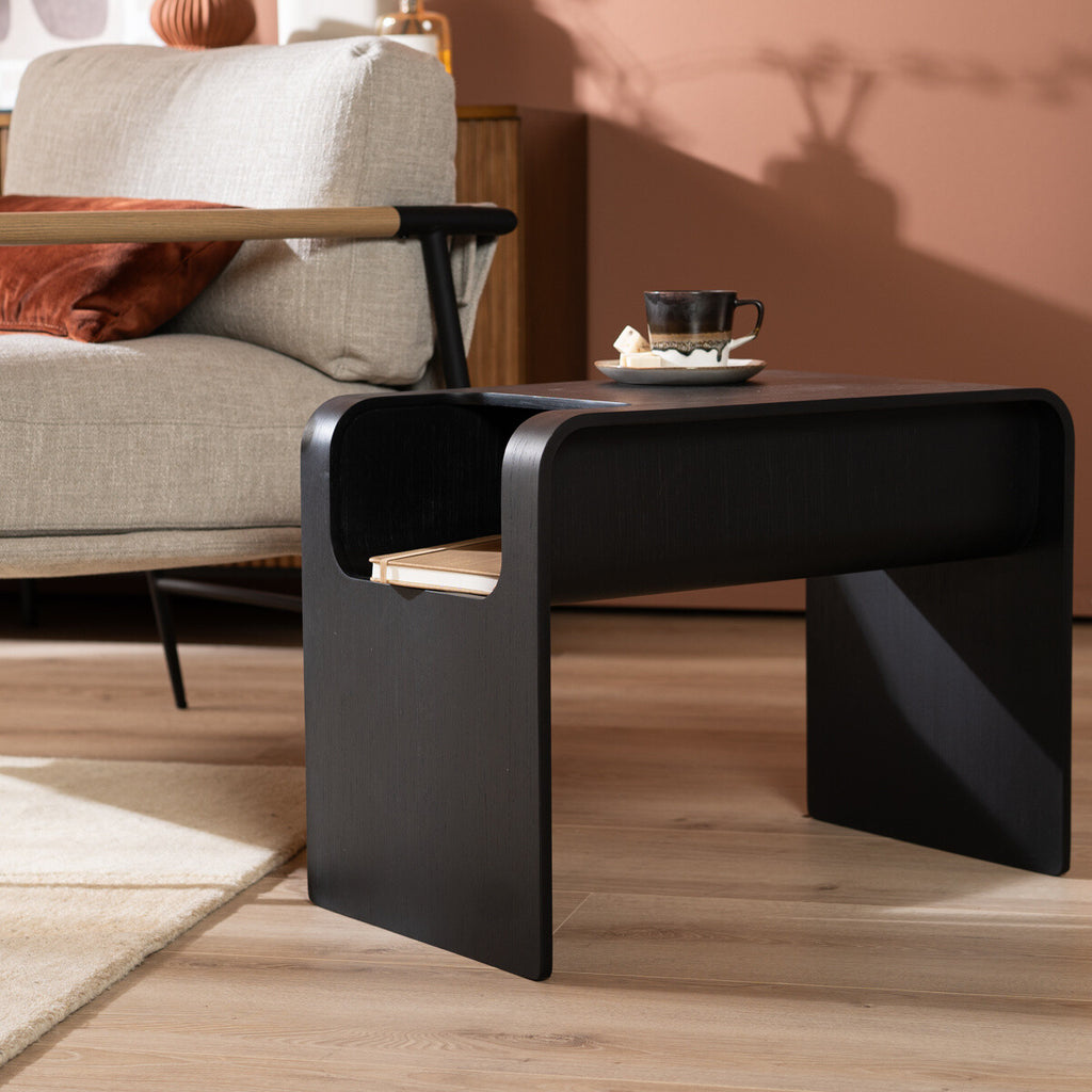 Scandinavische bijzettafel/salontafel Isla zwart