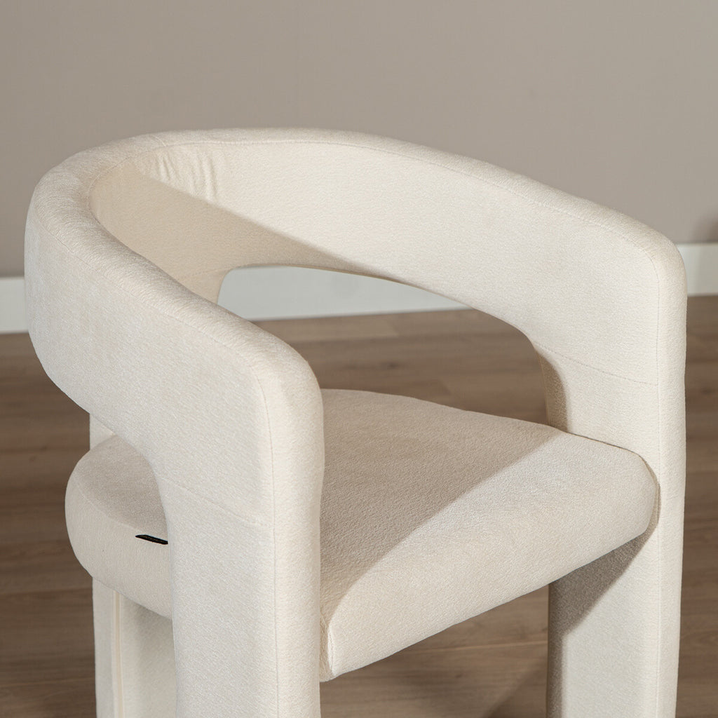 Scandinavische eetkamerstoel Bibi chenille off white