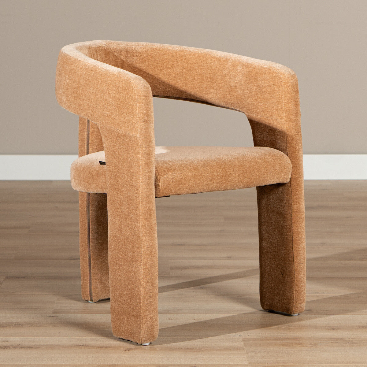 Scandinavische eetkamerstoel Bibi chenille terracotta