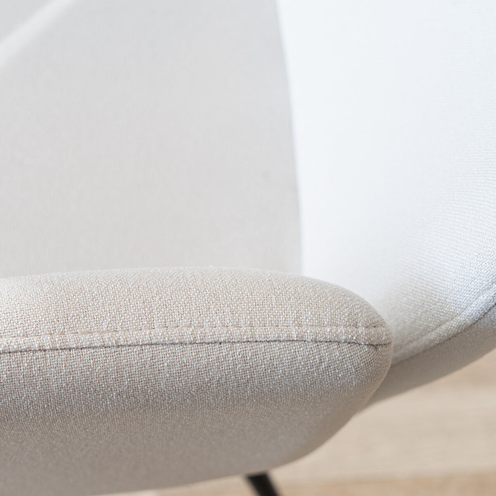 Scandinavische eetkamerstoel Frey gerecyclede stof off white