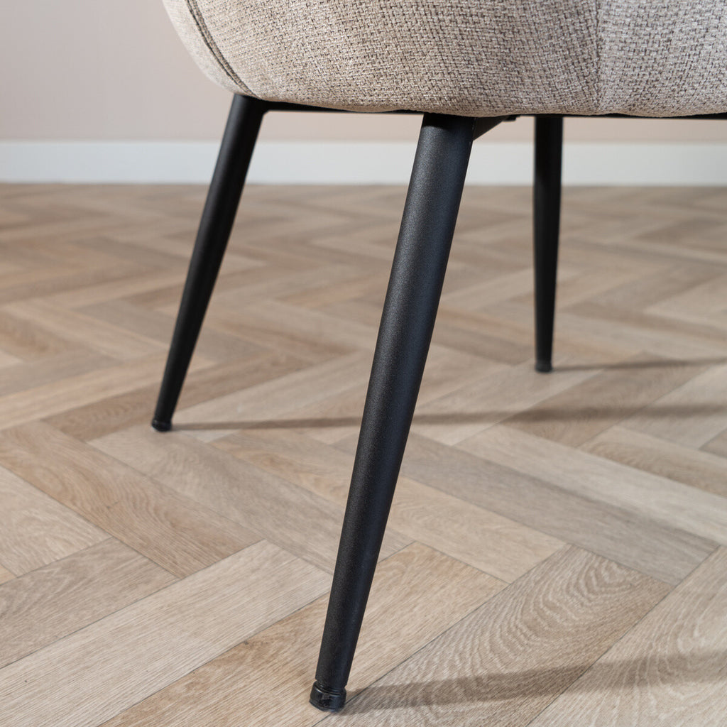 Scandinavische eetkamerstoel Lars taupe gerecyclede stof