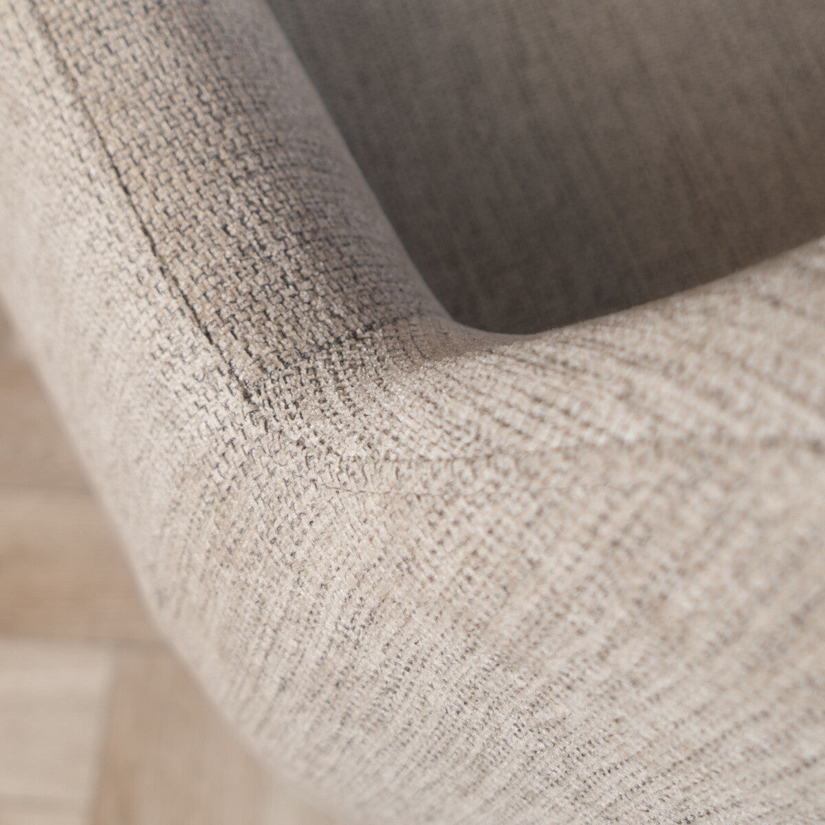 Scandinavische eetkamerstoel Lars taupe gerecyclede stof
