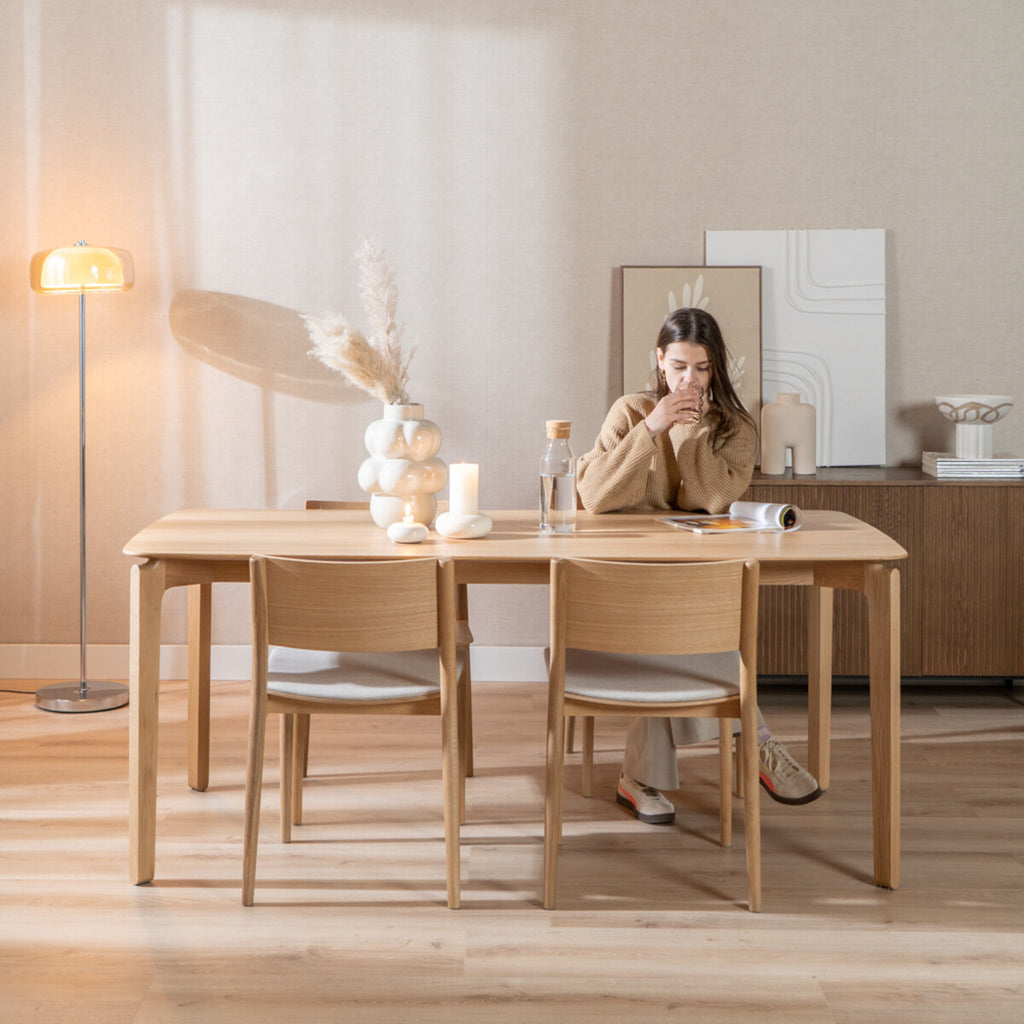 Scandinavische eettafel Cala naturel eiken 180 x 90 cm