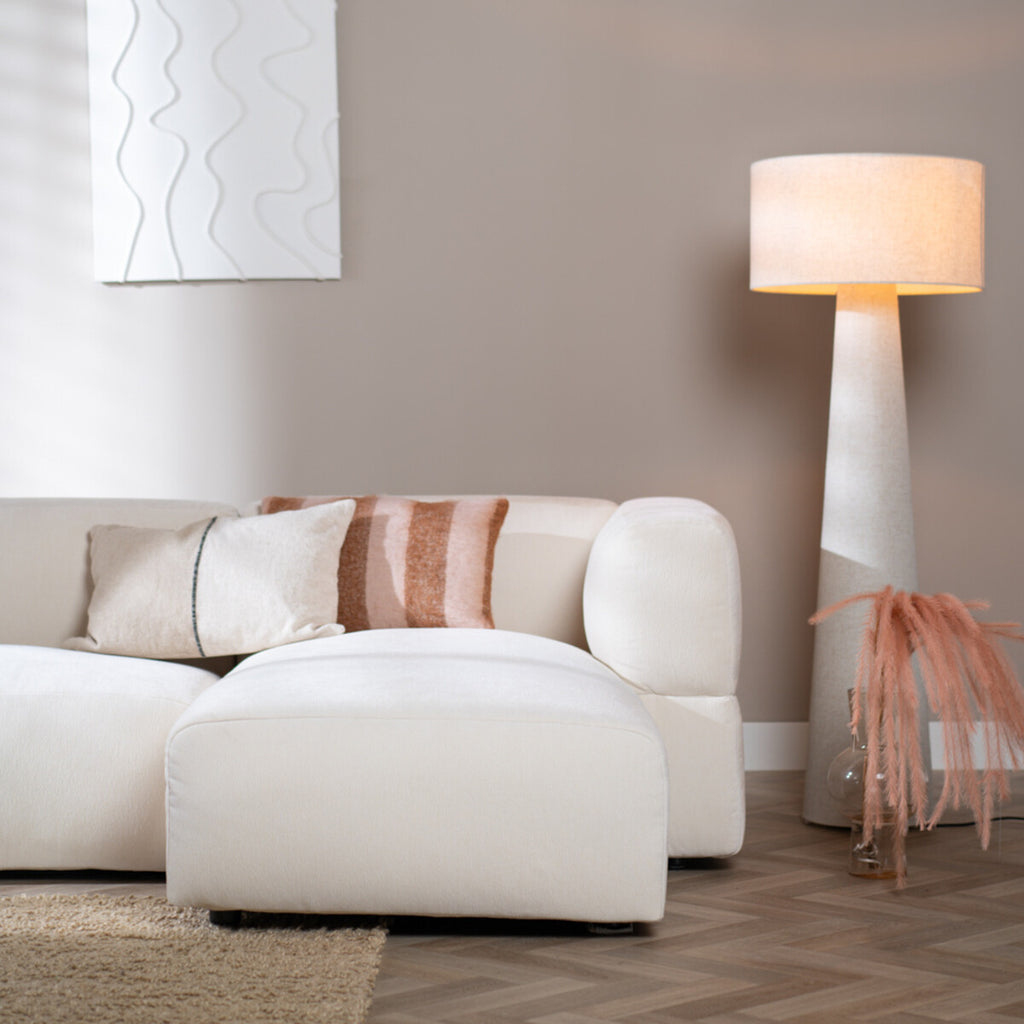 Scandinavische hoekbank Karla off white rechts 3-zits