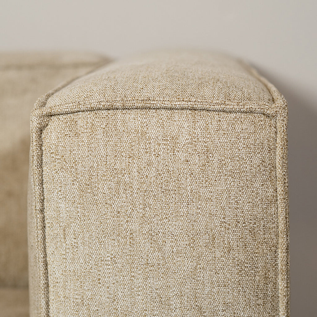Scandinavische hoekbank Memphis taupe stof gemêleerd links