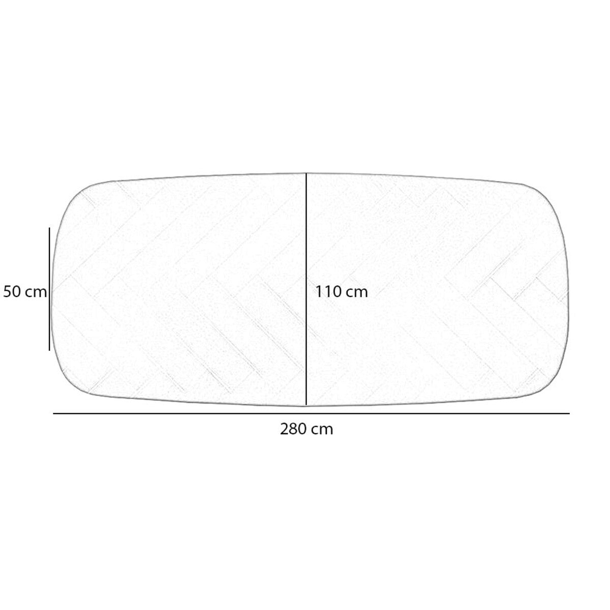 Tafelblad Deens ovaal visgraat Janne PVC 280 x 110 cm